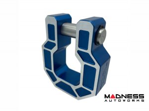 Ford Bronco Billet D-Ring - Royal Show Shackle - Aluminum - Blue w/ Machined Face - Single